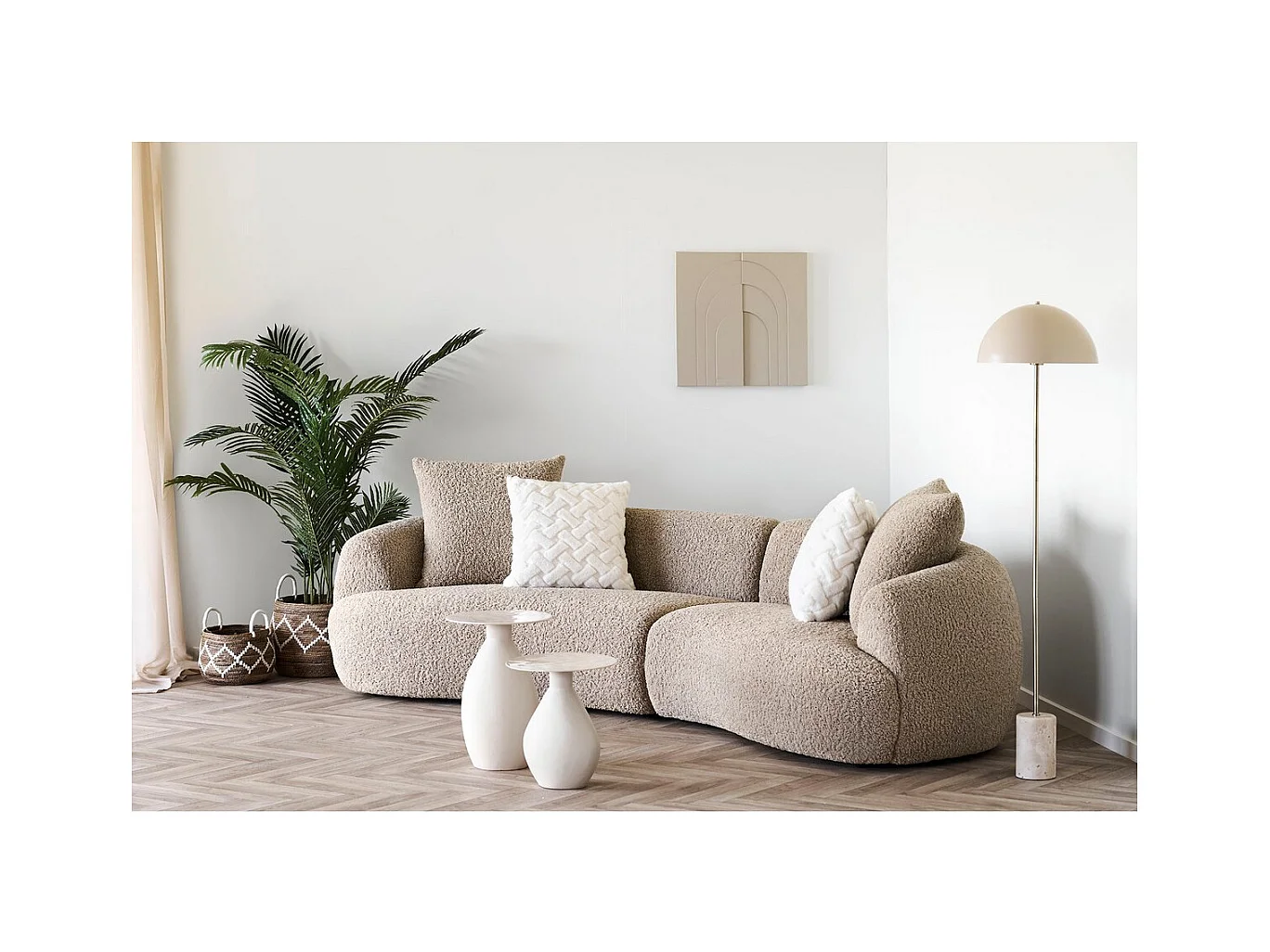 Panneau Décoratif Ina, Beige, 60x2x60 cm, Seven Design