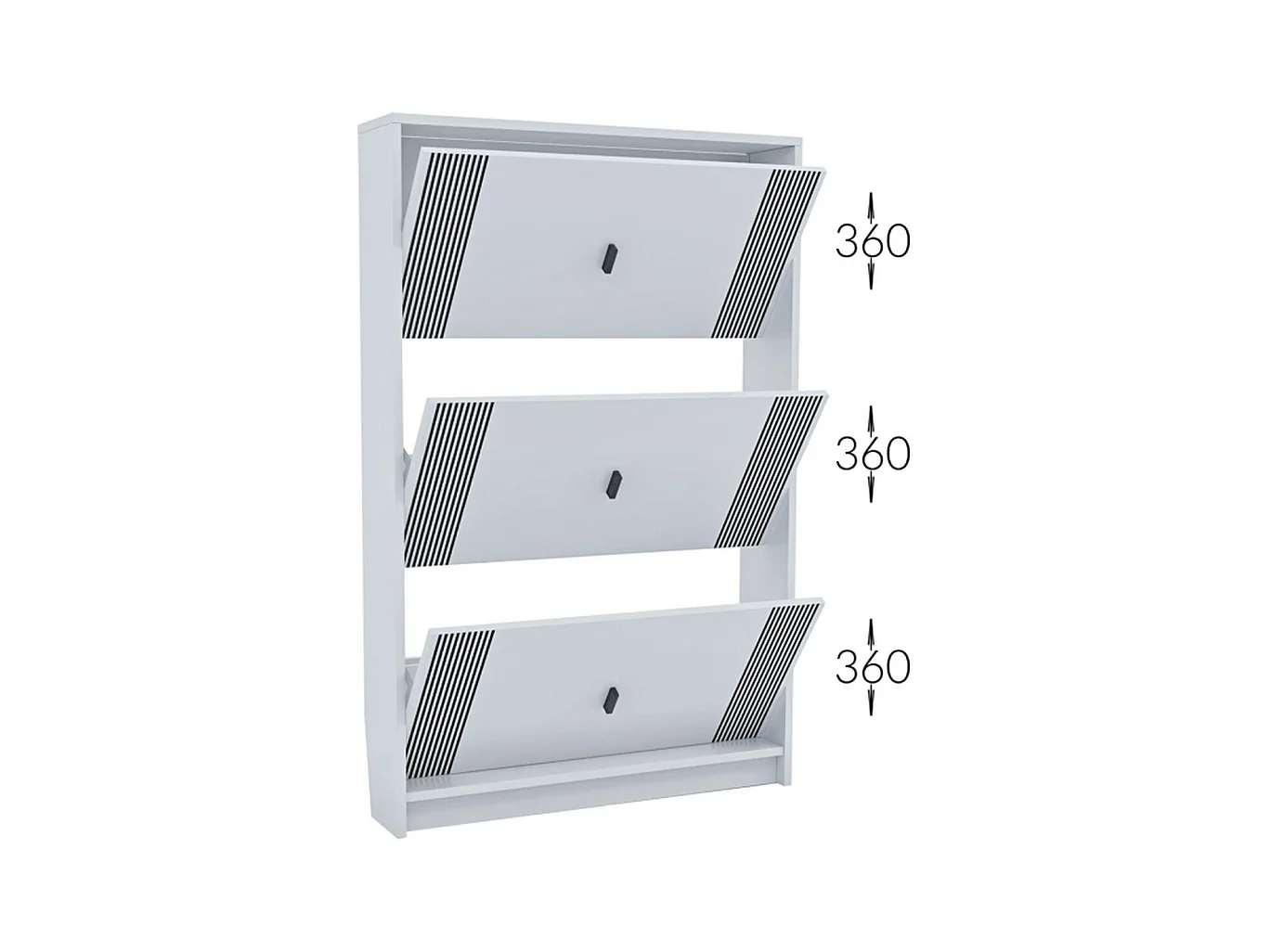 Étagère à Chaussures Friendly, Blanc, 80x17x120 cm, Seven Design