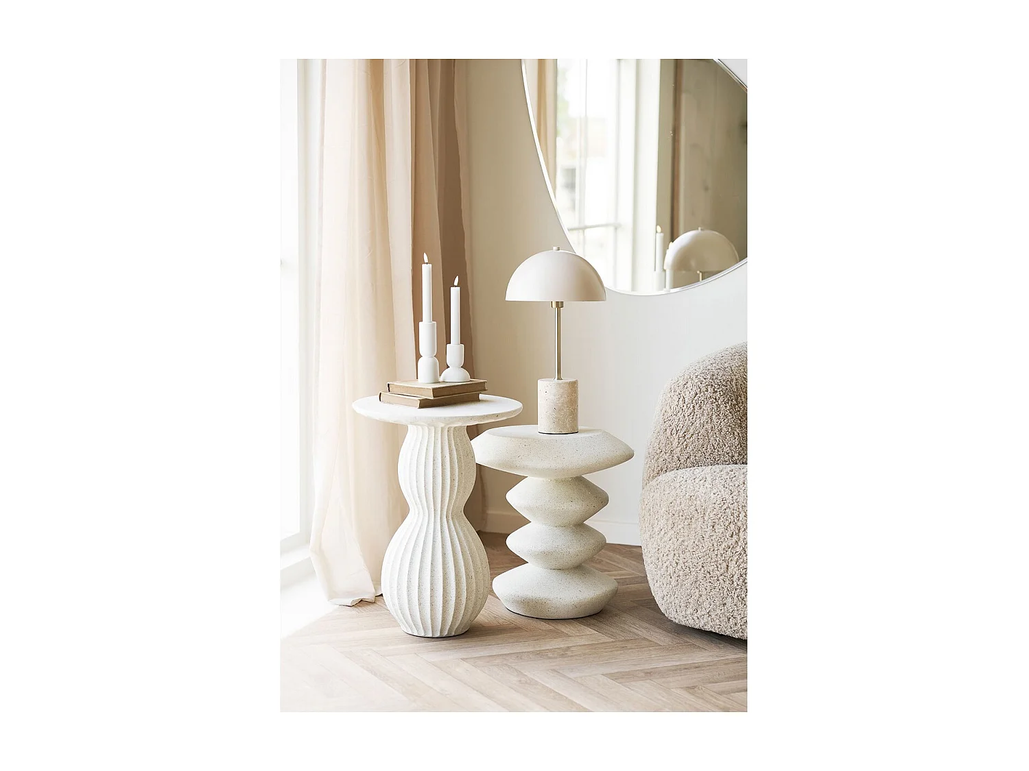 Portacandela HN26, Bianco, 7,5x7,5x15 cm, Seven Design