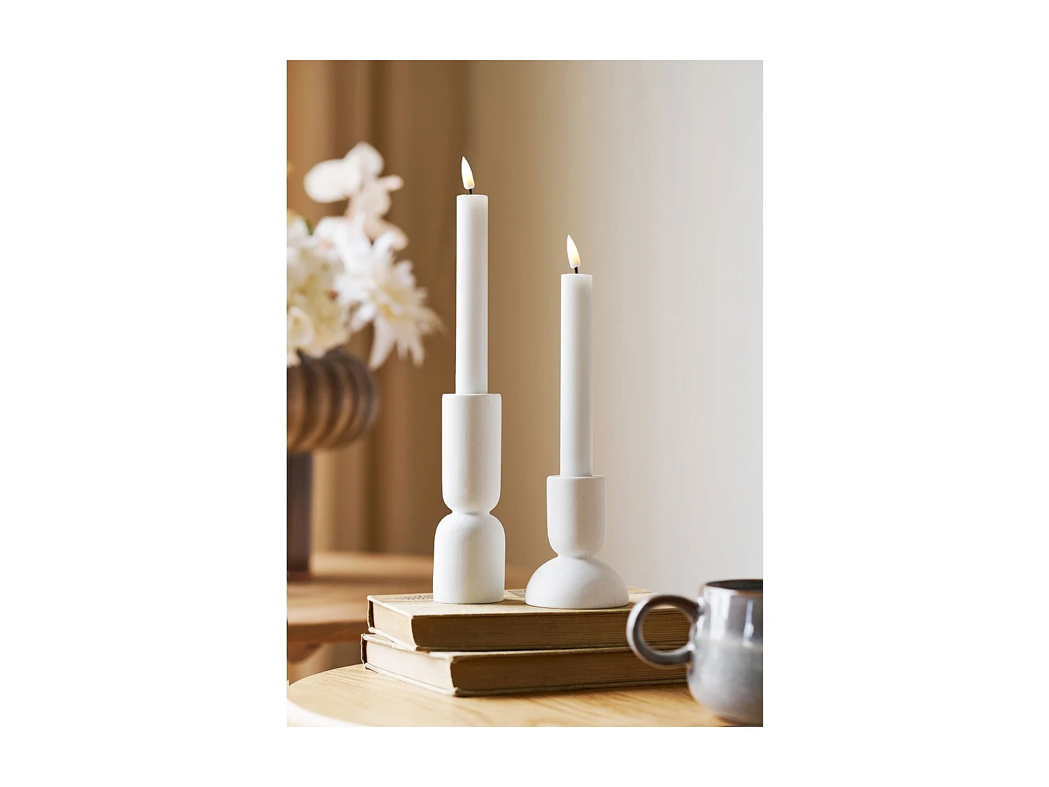 Świecznik HN26, Biały, 7,5x7,5x15 cm, Seven Design