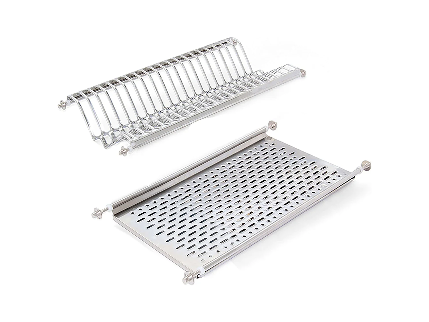 Égouttoir à vaisselle pour meubles hauts, gris, inox, 57x24x12 cm