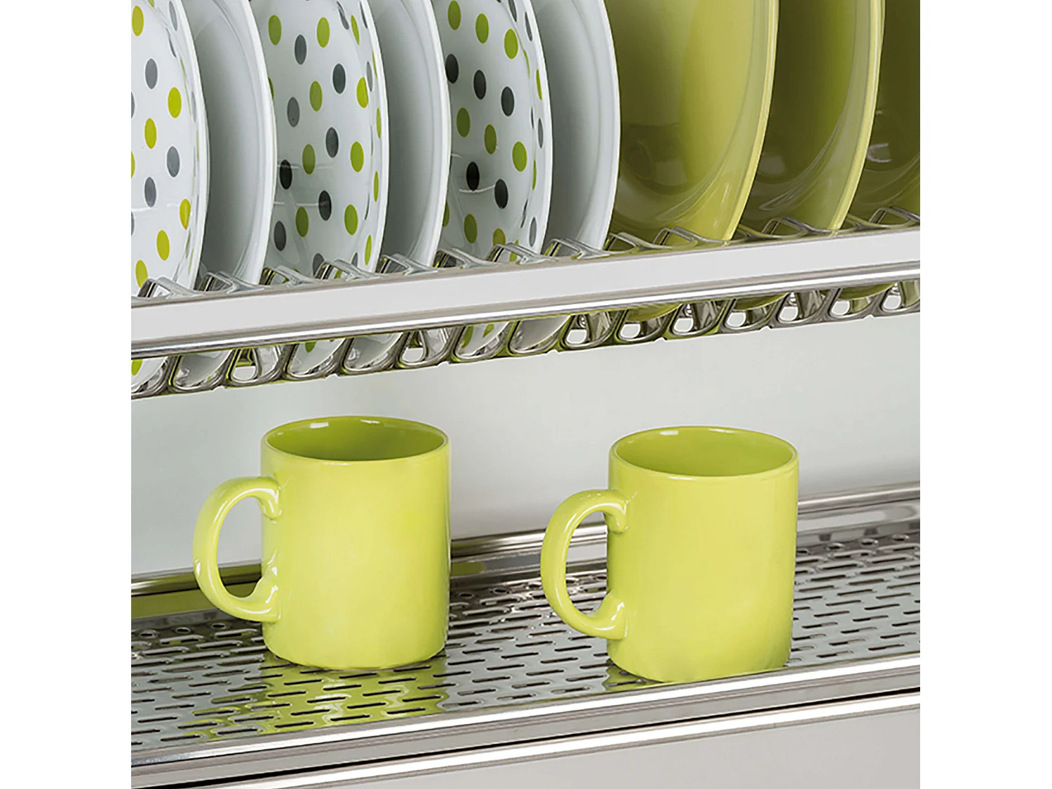 Égouttoir à vaisselle pour meubles hauts, gris, inox, 57x24x12 cm