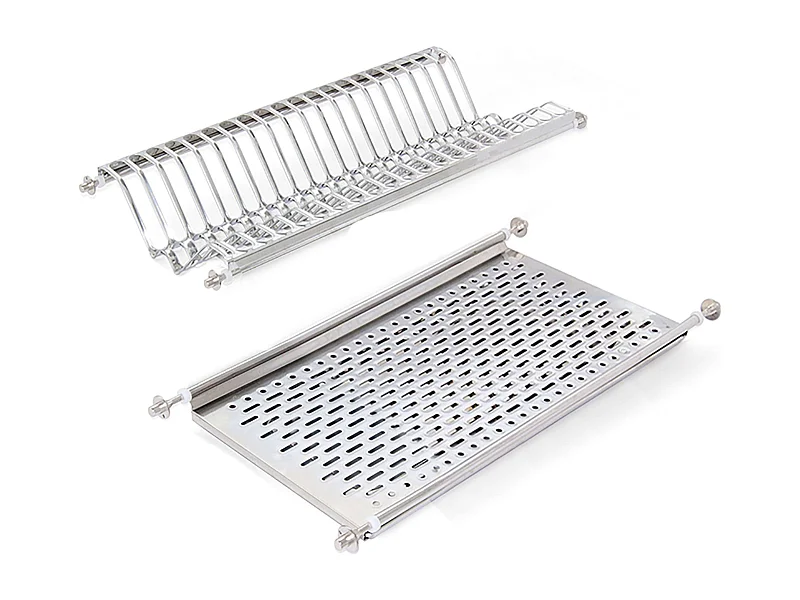 Escurreplatos para módulos altos gris acero inoxidable 57x24x12 cm