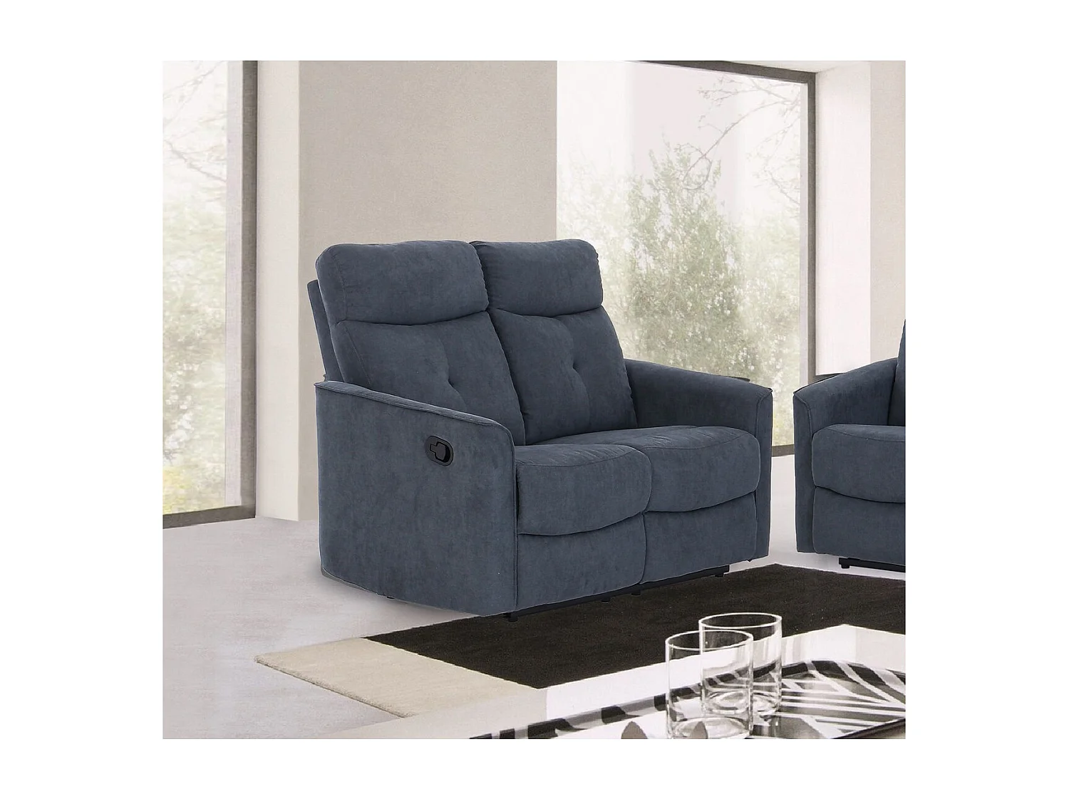 Divano Reclinabile Enea, Grigio, 134x96x103 cm, Epikasa