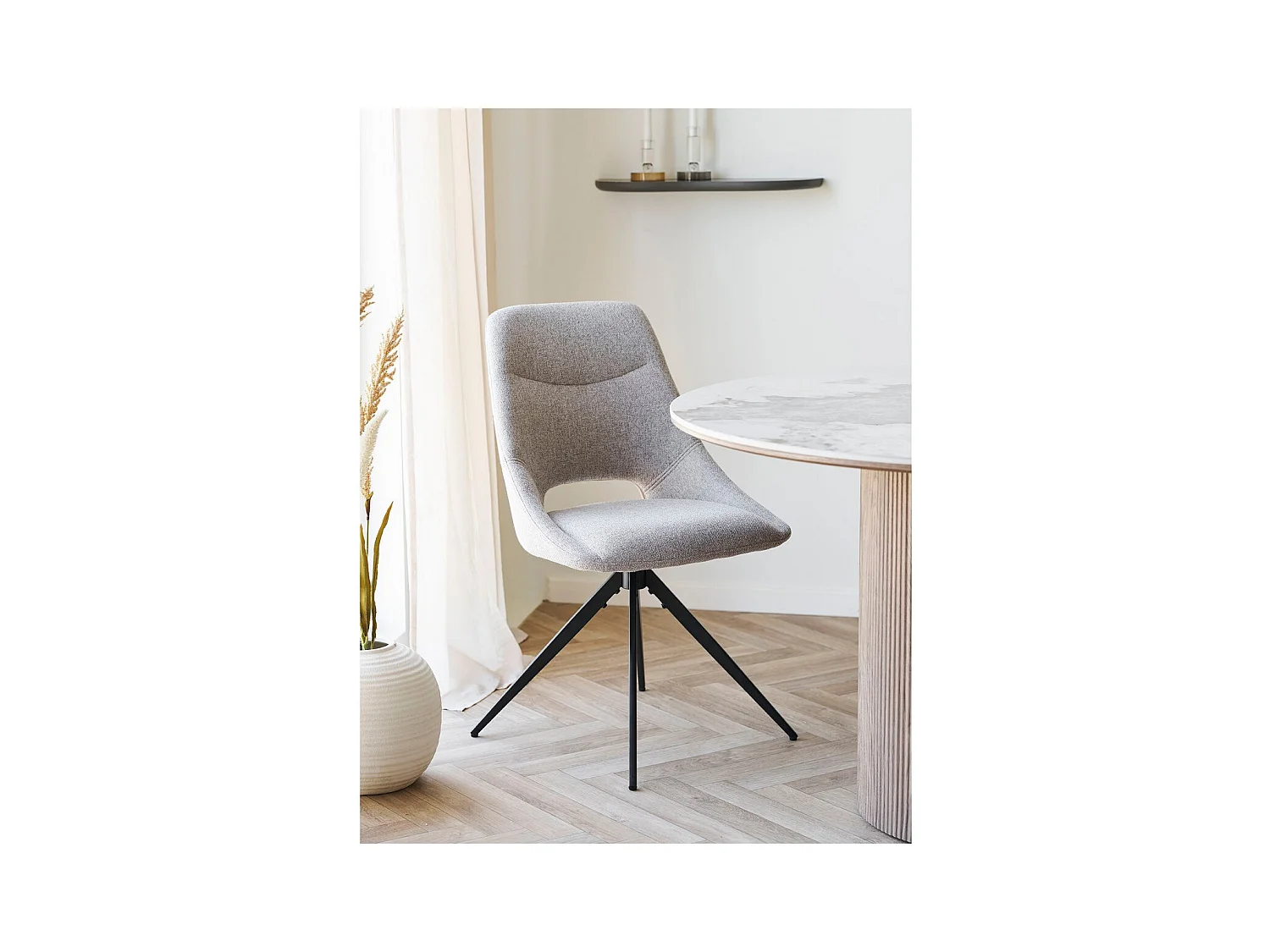 Lot de 2 Chaises Dokka, Beige, 52x57,5x87,5 cm, Seven Design