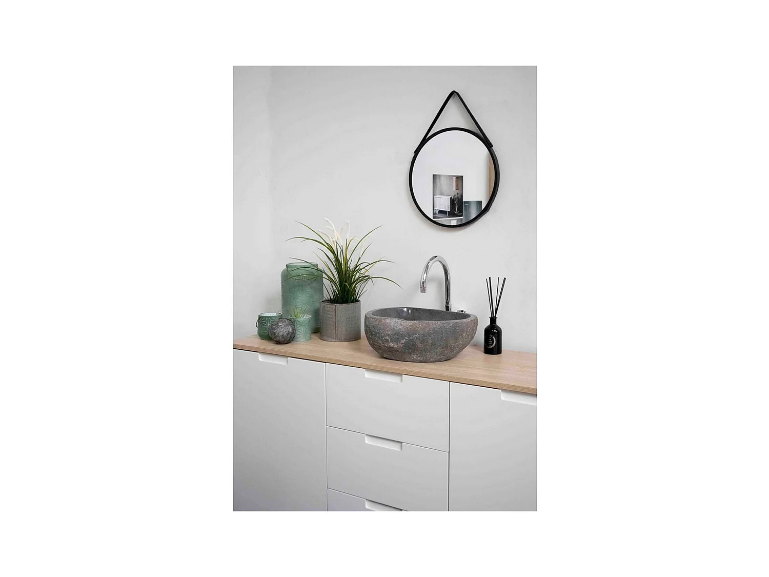 Lavabo Donau, Gris, 35x40x15 cm, Seven Design