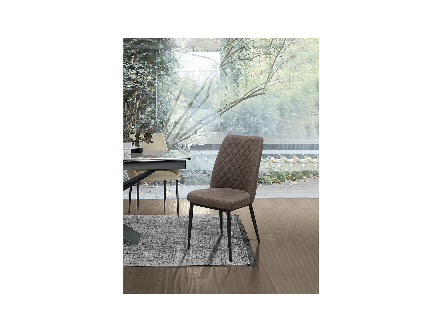 Lot de 4 Chaises Tufi, Marron, 47x57x94 cm, Seven Design