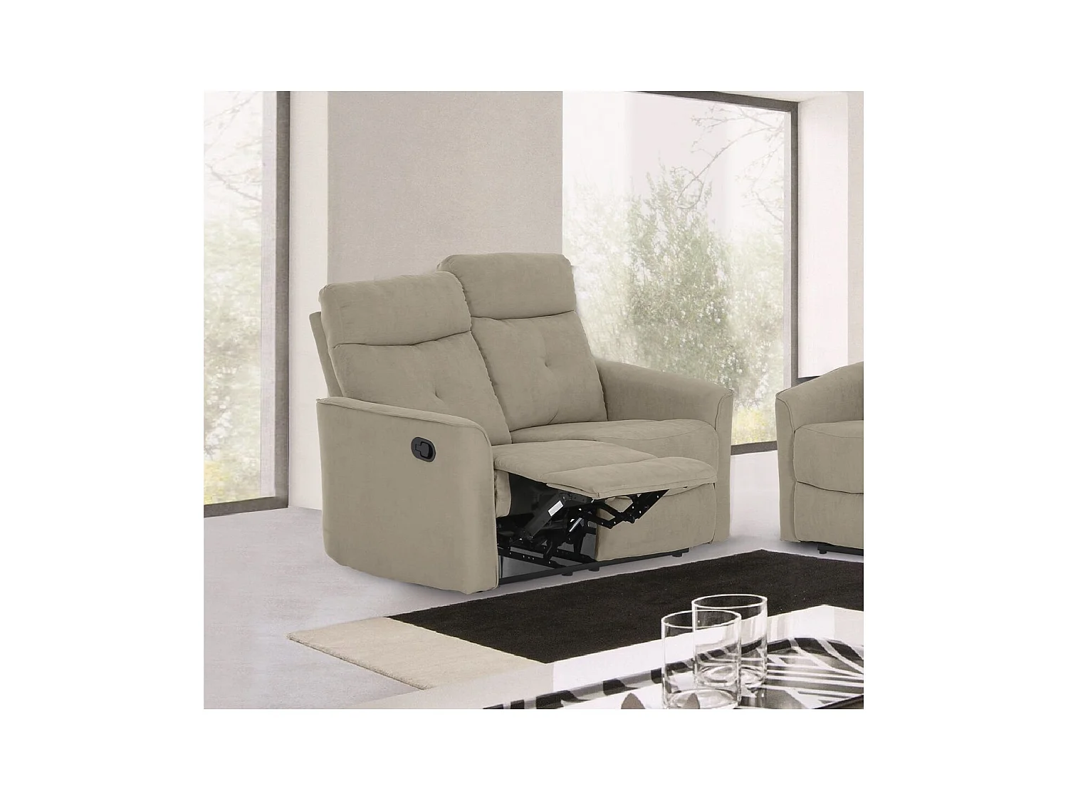 Divano Reclinabile Enea, Tortora, 134x96x103 cm, Epikasa