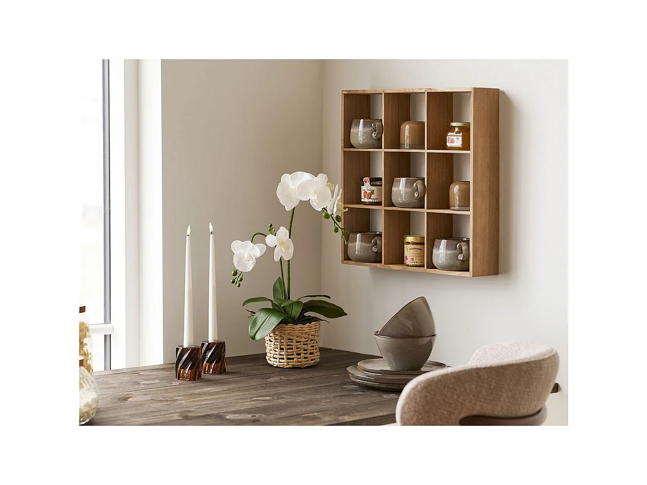 Bougeoir HN23, Marron, 8x8x7,5 cm, Seven Design