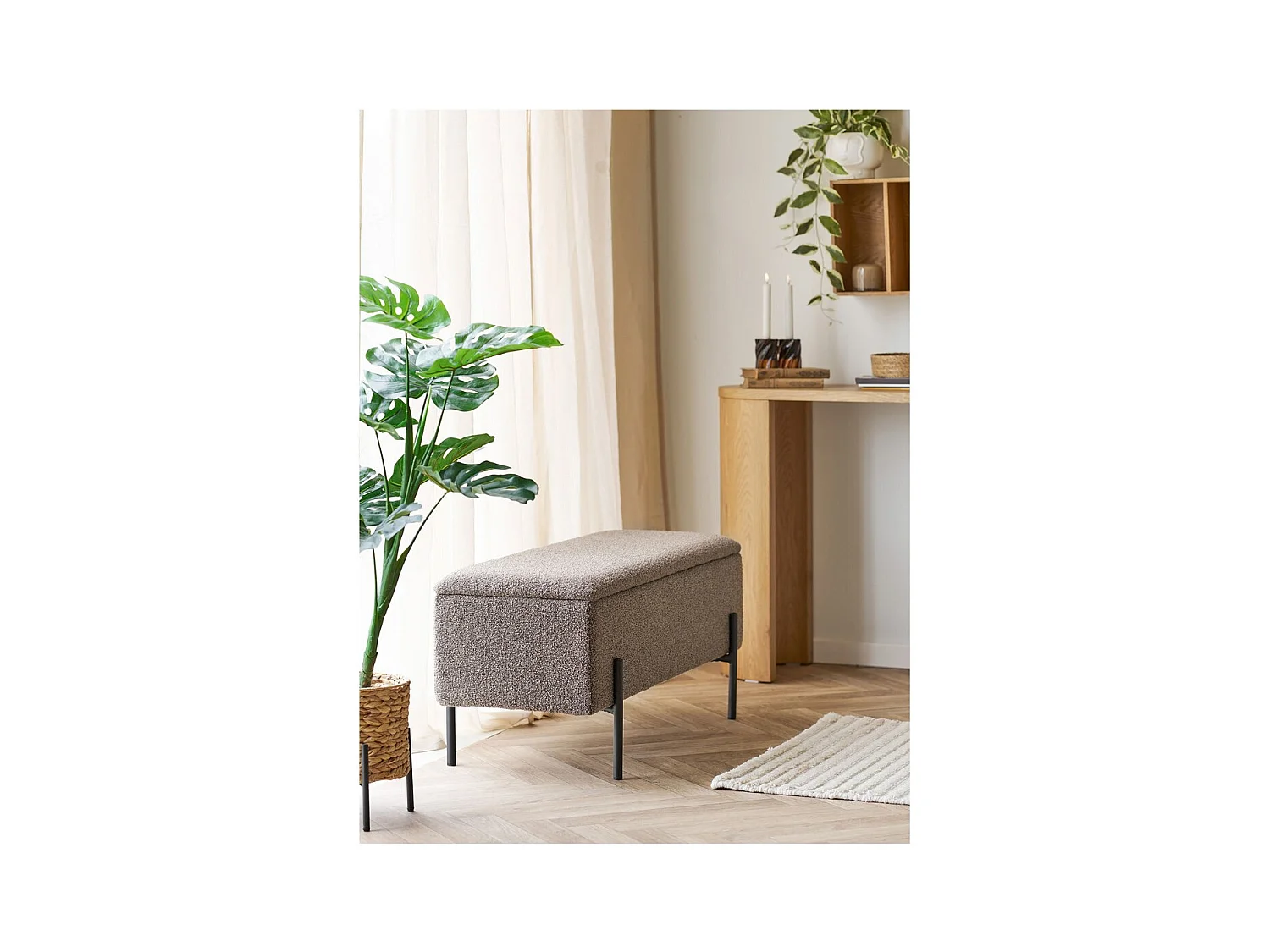 Banc Watford, Marron, 95x36x43 cm, Seven Design
