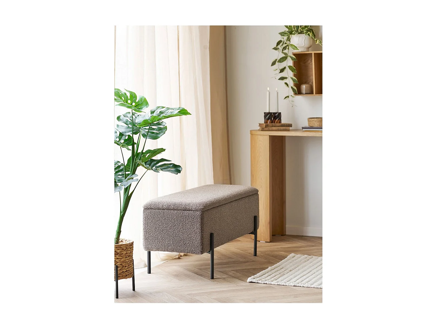Banc Watford, Marron, 95x36x43 cm, Seven Design