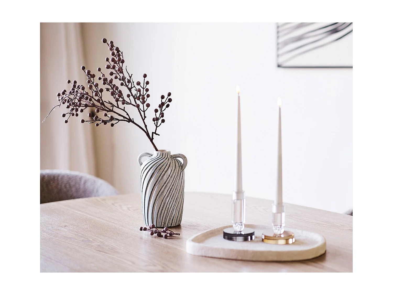 Świecznik HN22, Srebrny, 9x9x13 cm, Seven Design