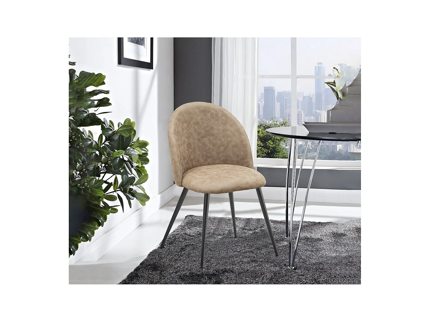 Lot de 2 Chaises Elisa SG, Gris Tourterelle, 50,5x54,5x83 cm, Seven Design