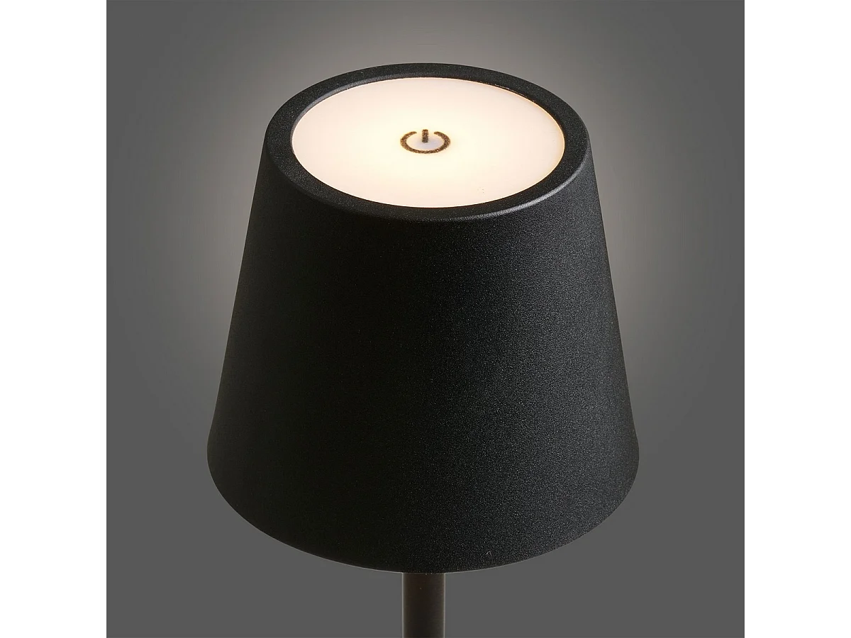 Lampe à Poser Bradford, Noir, 10x10x37 cm, Seven Design