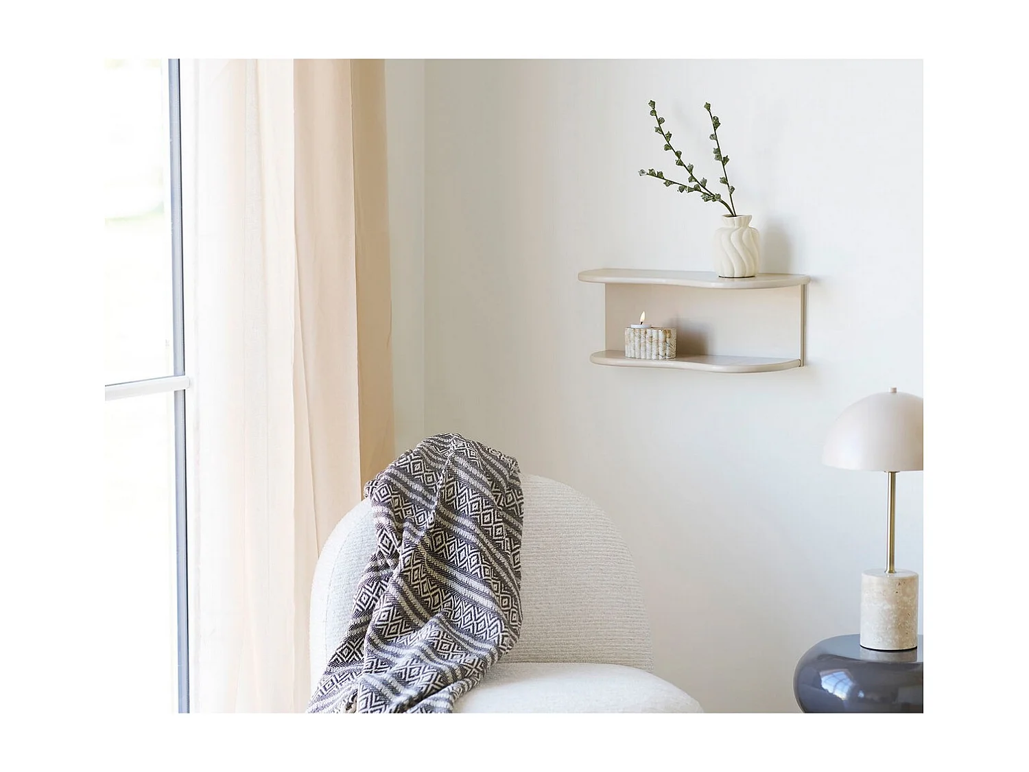 Świecznik Tealight, Beżowy, 10,5x10,5x6 cm, Seven Design