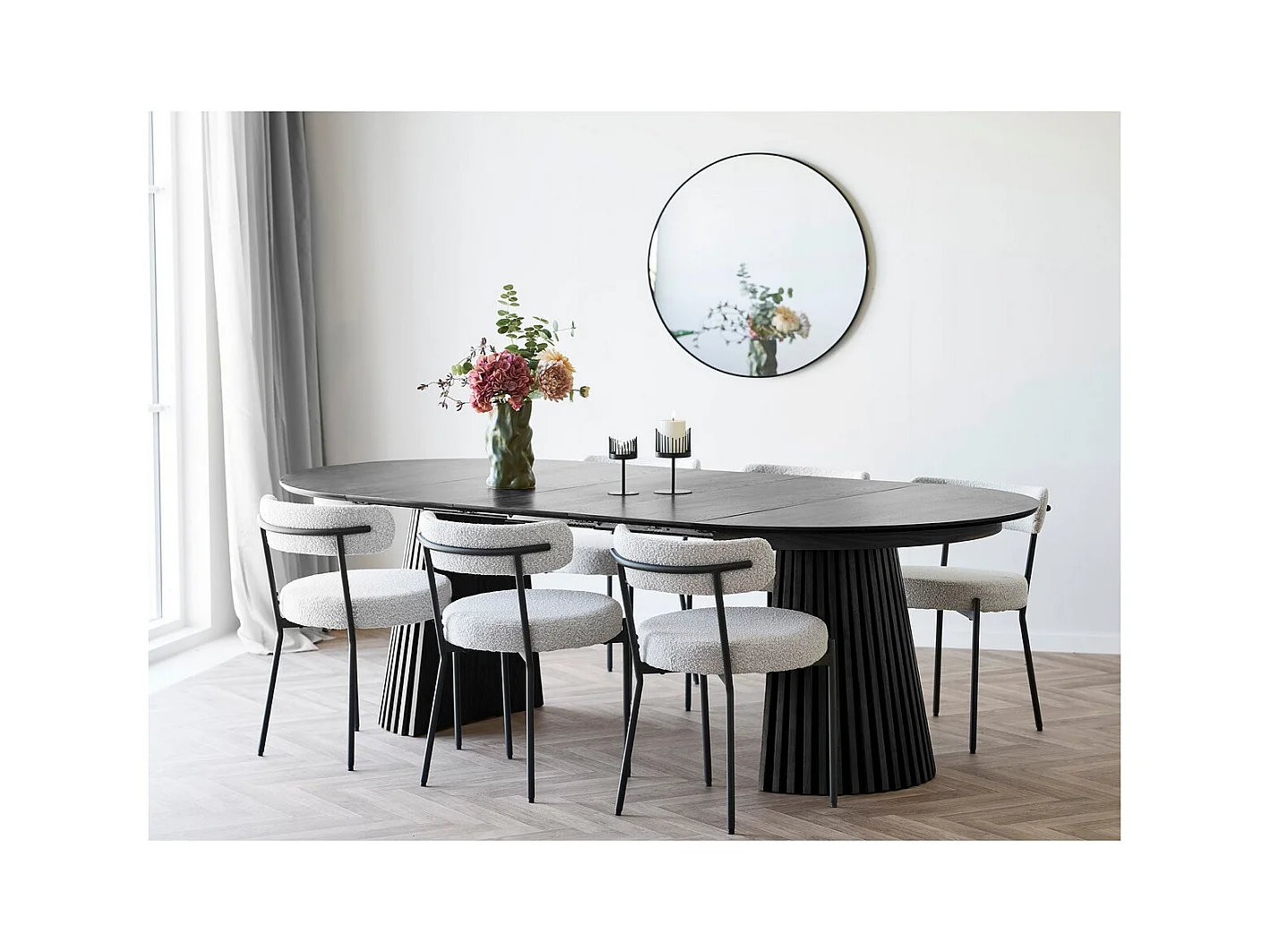 Portacandela HN27, Nero, 11x11x18 cm, Seven Design