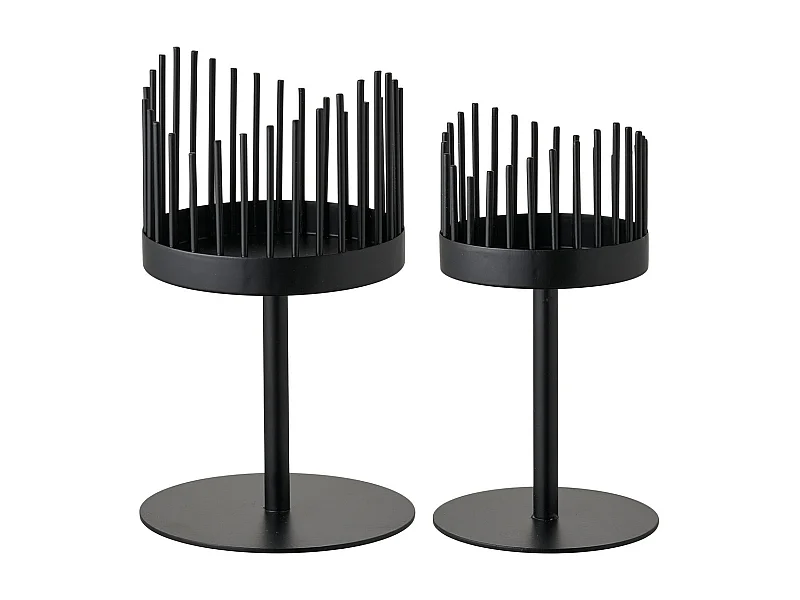 Świecznik HN27, Czarny, 11x11x18 cm, Seven Design