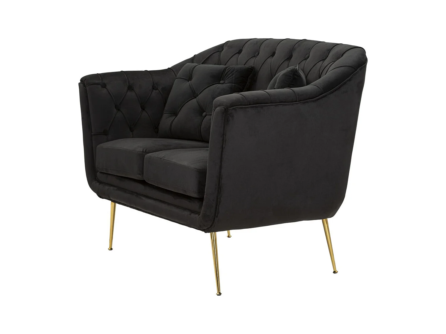 Divano MF896, Nero, 130x83x91 cm, Epikasa