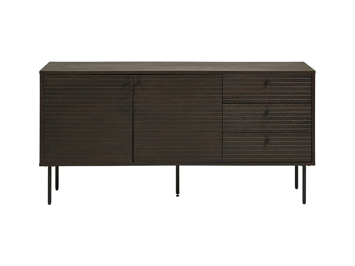 Buffet de Salon Kyoto, Noir, 150x40x74 cm, Seven Design