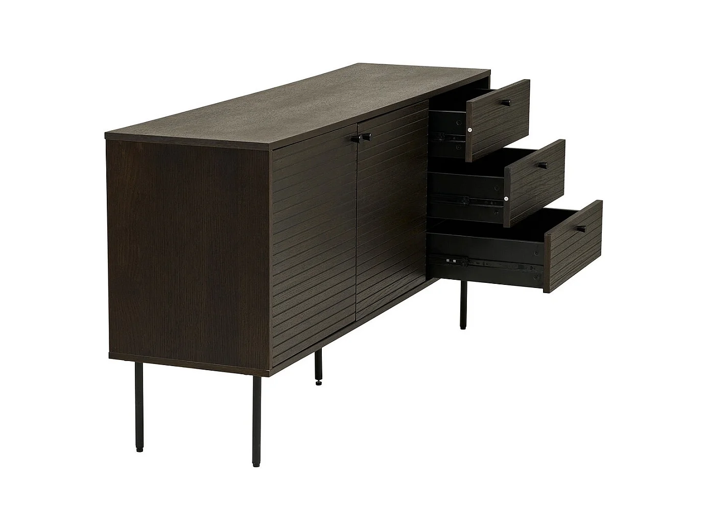 Buffet de Salon Kyoto, Noir, 150x40x74 cm, Seven Design