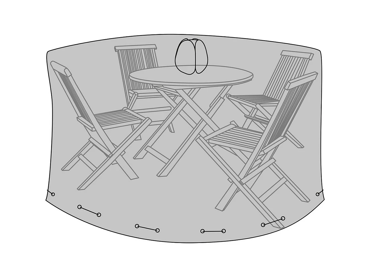 Housse de Protection pour Mobilier d'Extérieur Luxury, Noir, 185x185x95 cm, Seven Design