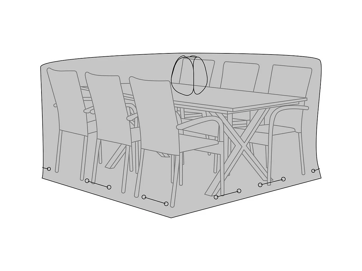 Housse de Protection pour Mobilier d'Extérieur Luxury, Noir, 235x235x95 cm, Seven Design