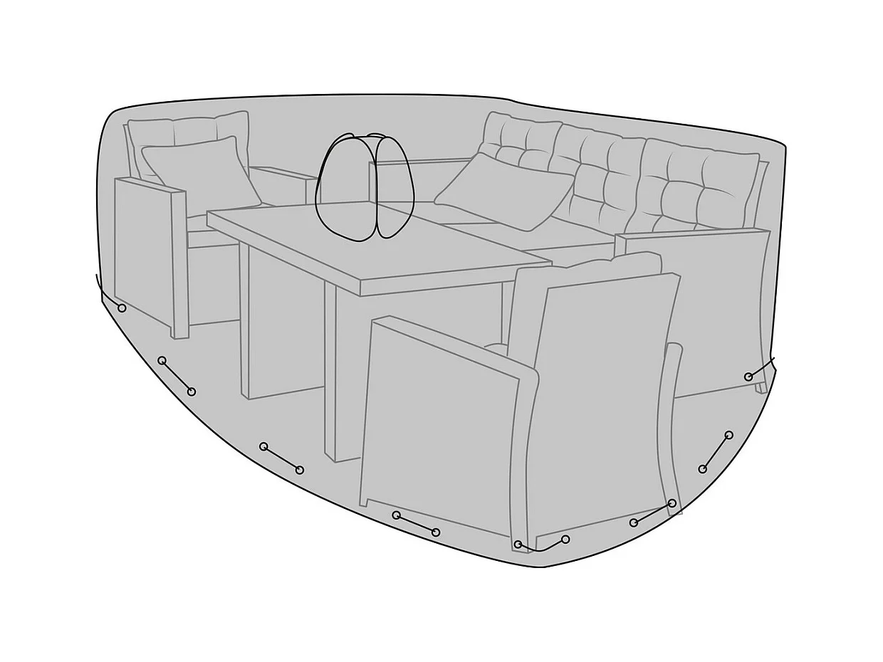Housse de Protection pour Mobilier d'Extérieur Luxury, Noir, 180x180x95 cm, Seven Design