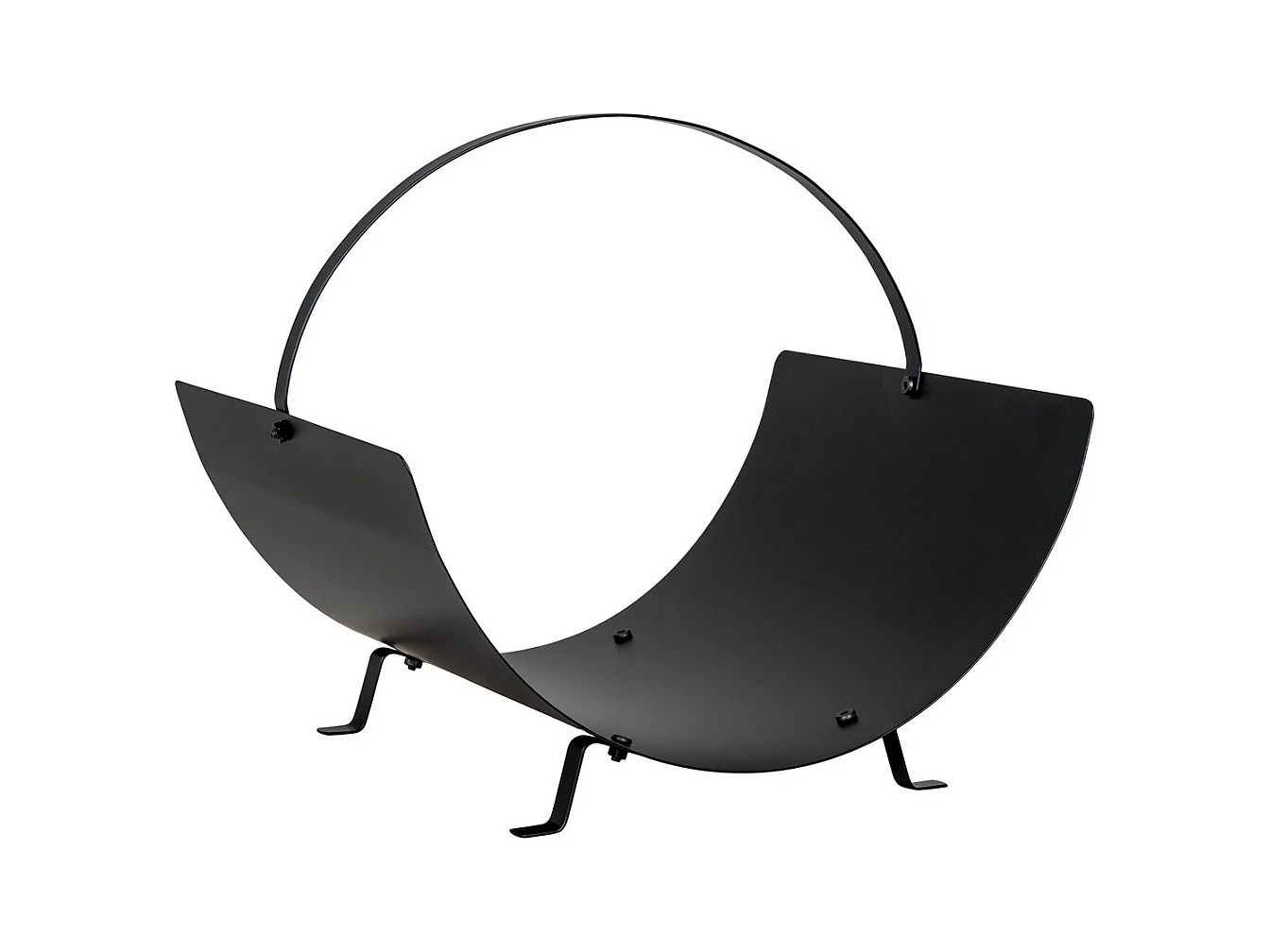 Porte-bûches Tires, Noir, 40x35x33,5 cm, Seven Design