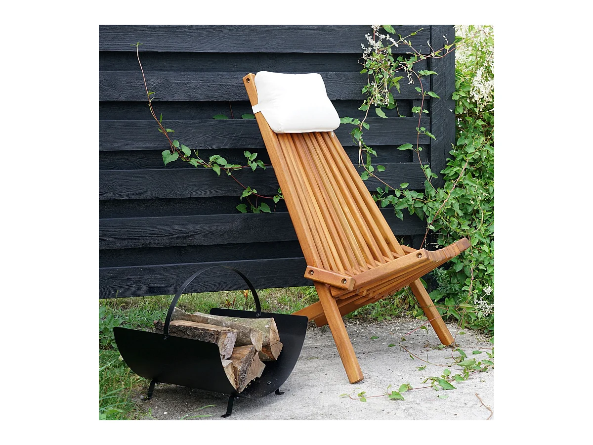 Porte-bûches Tires, Noir, 40x35x33,5 cm, Seven Design