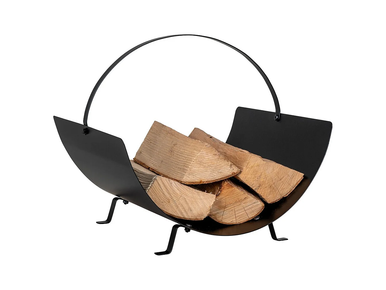 Porte-bûches Tires, Noir, 40x35x33,5 cm, Seven Design