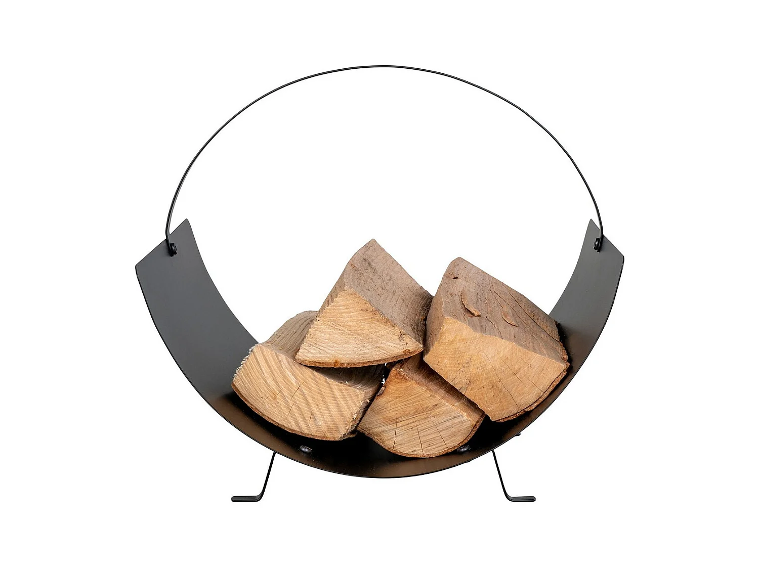 Porte-bûches Tires, Noir, 40x35x33,5 cm, Seven Design