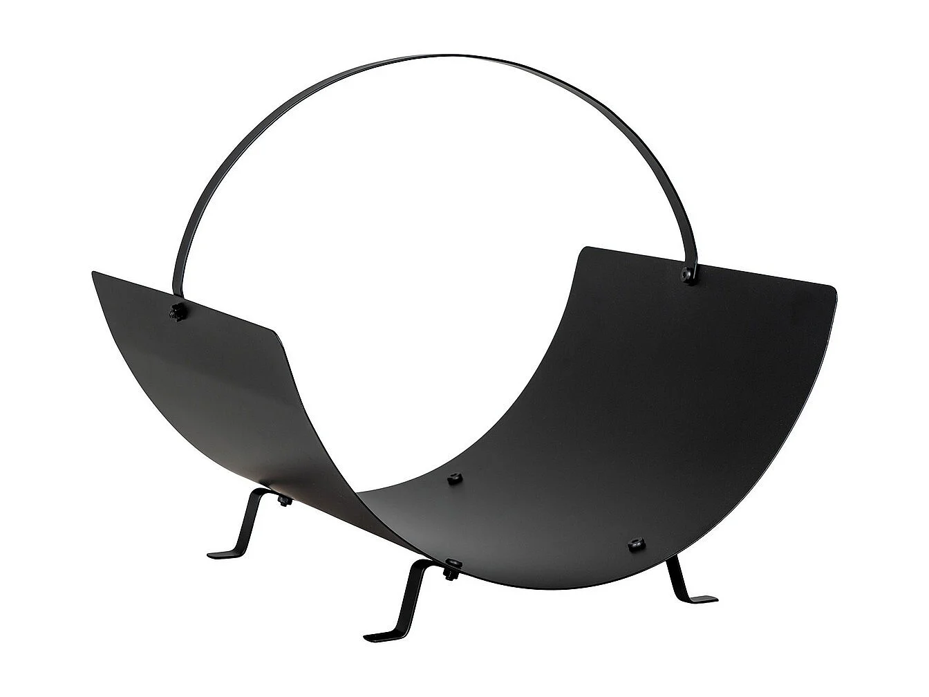 Porte-bûches Tires, Noir, 40x35x33,5 cm, Seven Design