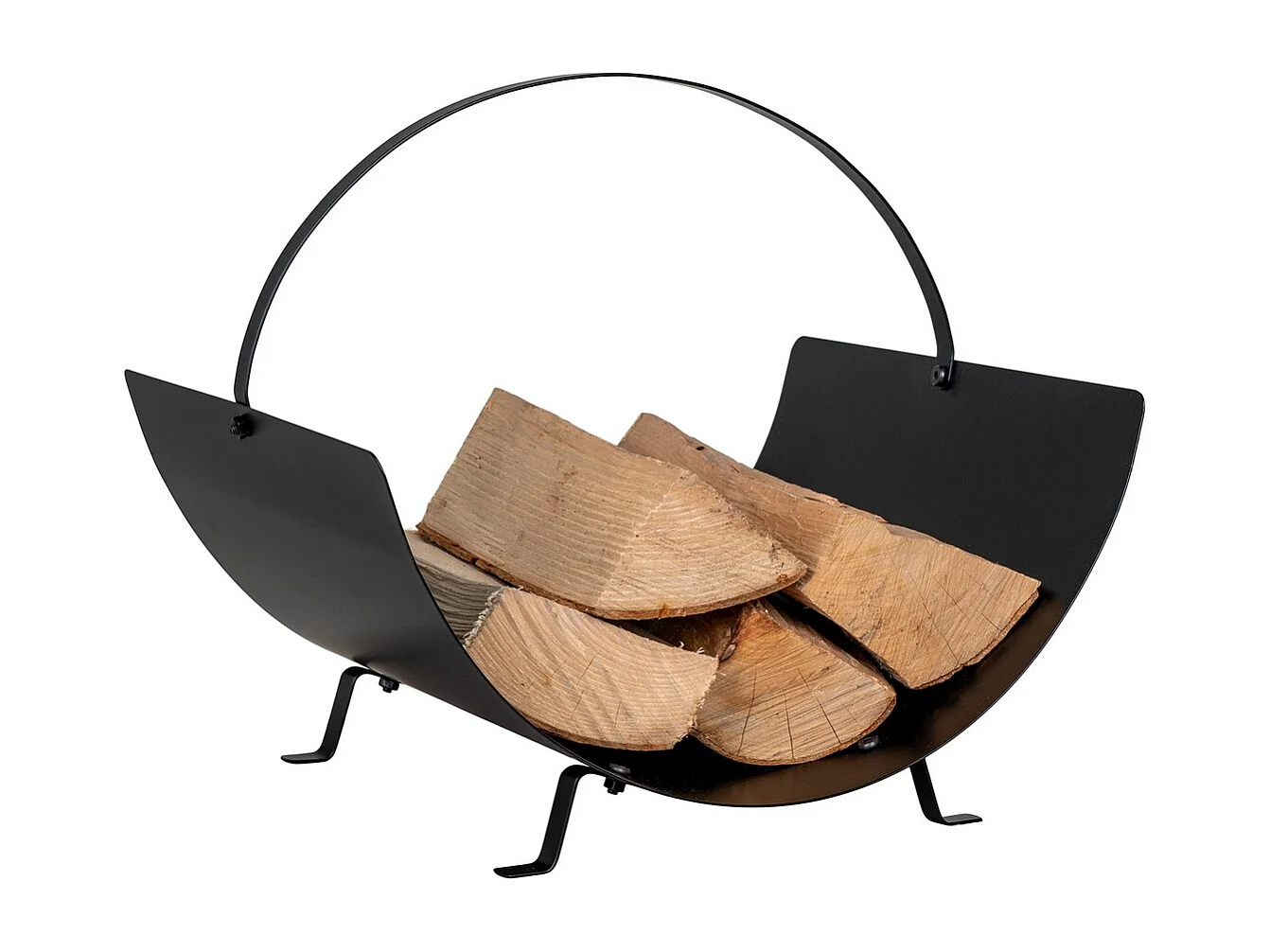 Porte-bûches Tires, Noir, 40x35x33,5 cm, Seven Design