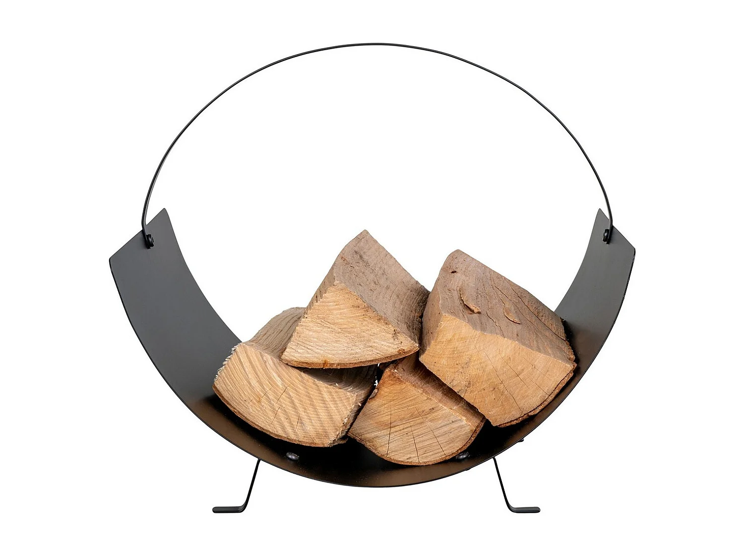 Porte-bûches Tires, Noir, 40x35x33,5 cm, Seven Design
