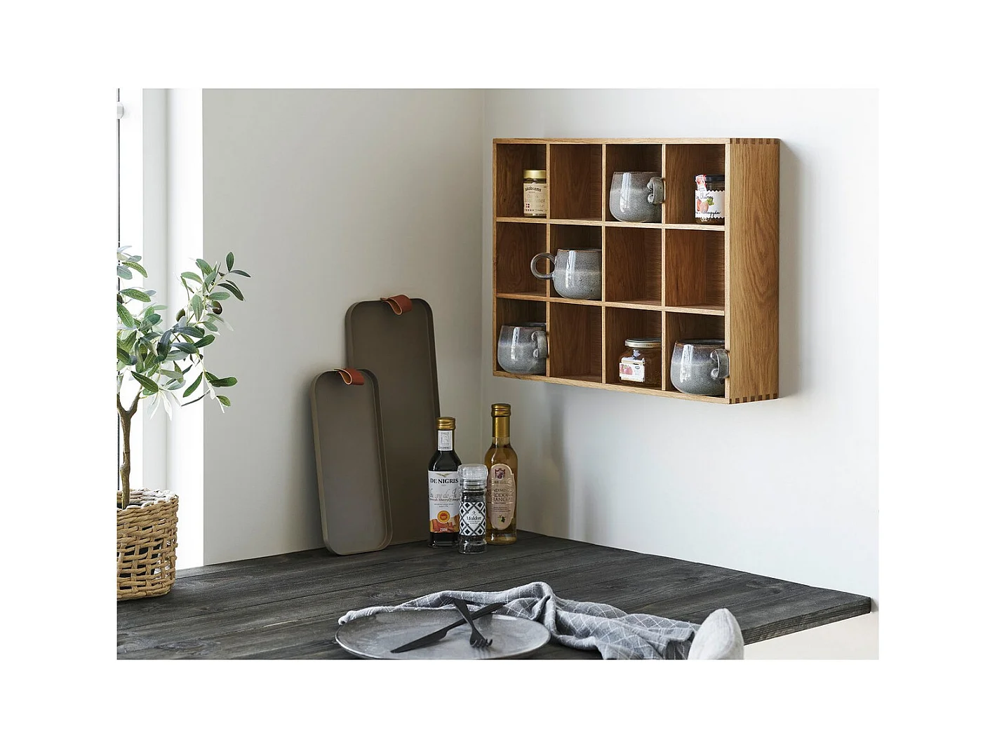 Étagère Soria, Marron, 39x11x51 cm, Seven Design