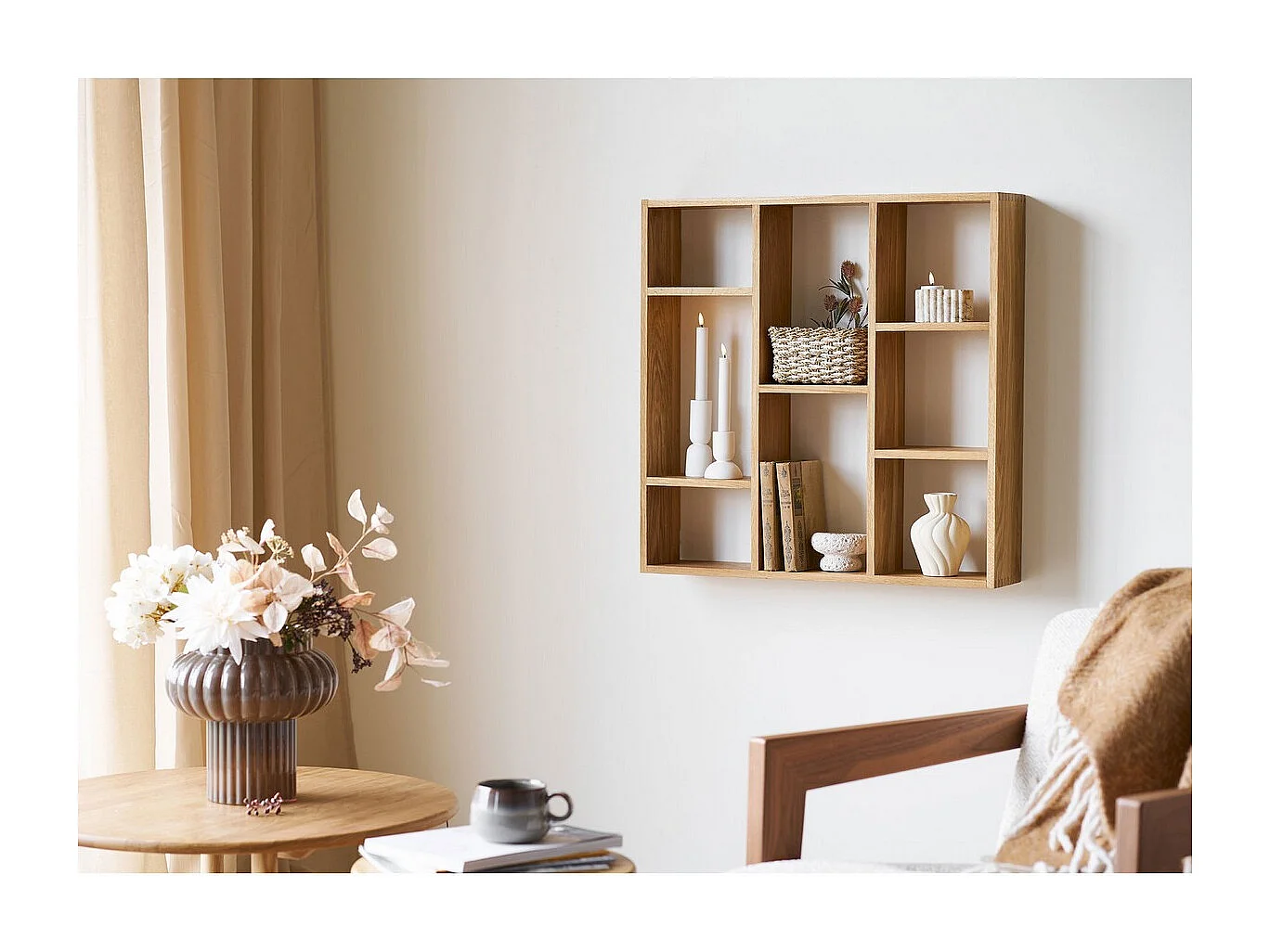 Étagère Townsville, Marron, 15x70x70 cm, Seven Design