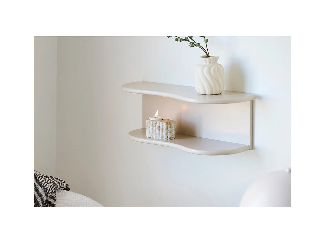 Étagère Botta, Beige, 44x17,5x18 cm, Seven Design