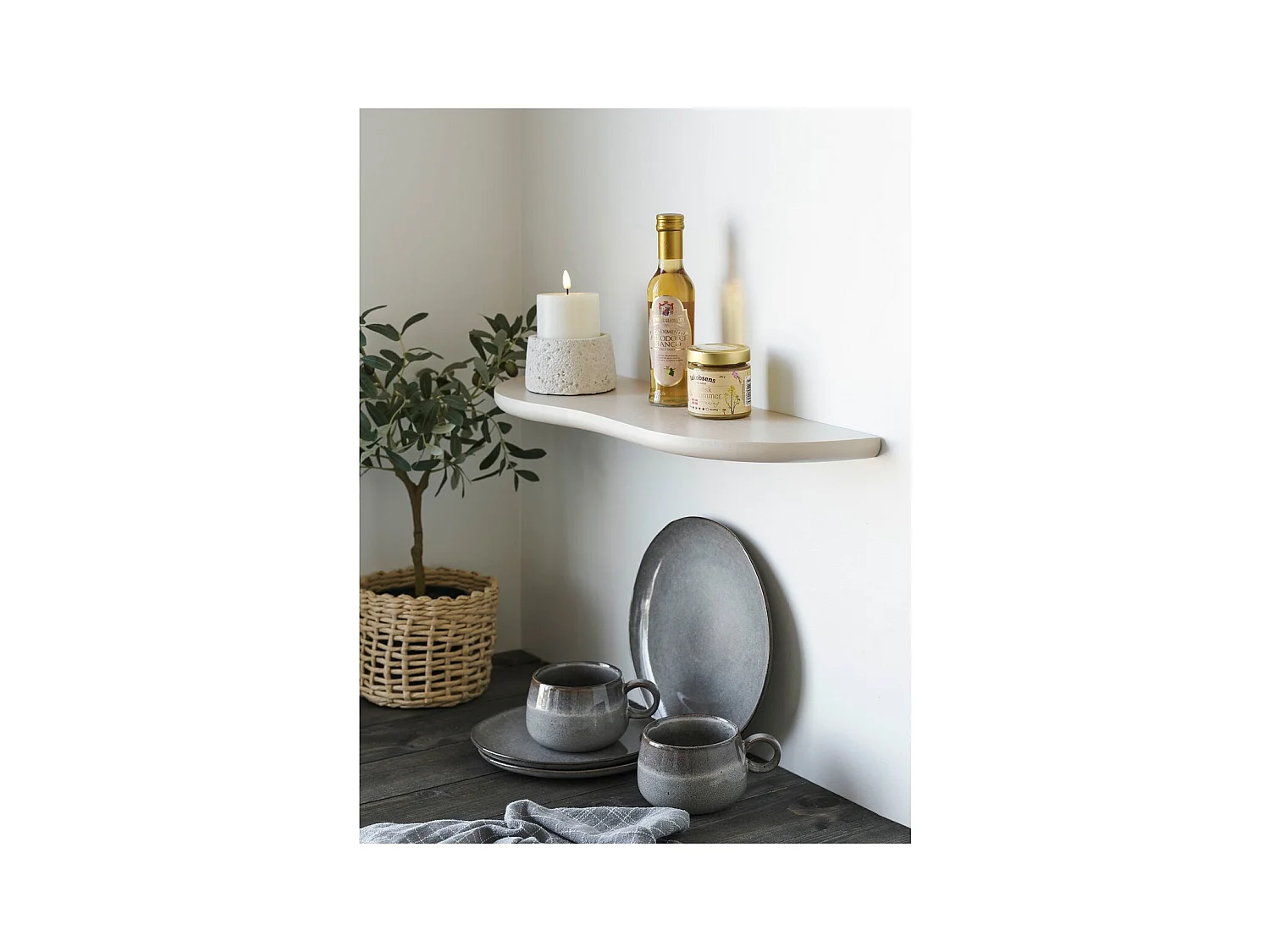 Mensola Botta, Beige, 57x19x2,5 cm, Seven Design