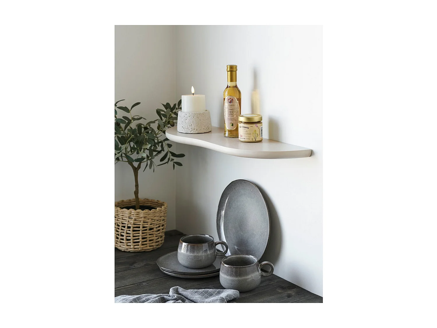 Estante Botta, Beige, 57x19x2,5 cm, Seven Design