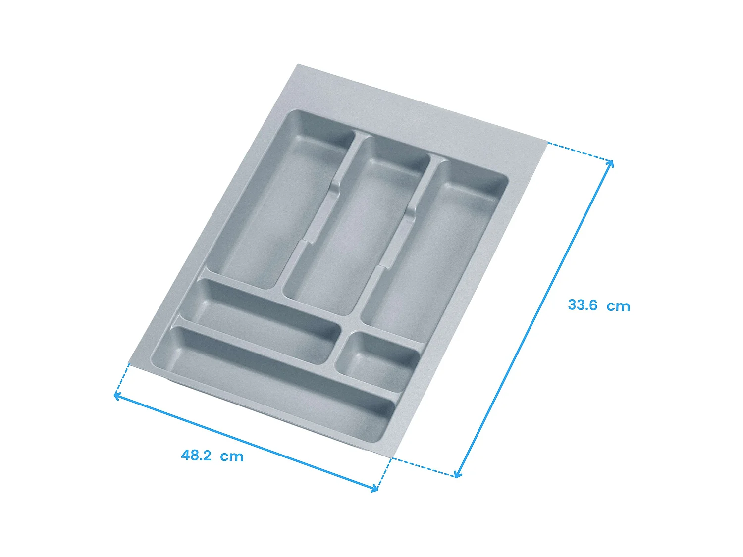 Boîte à couverts Optima universelle tiroir en plastique gris 34x49 cm