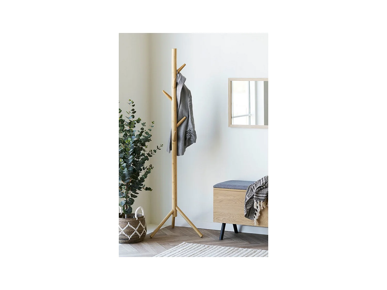 Porte-Manteau sur Pied Wanaka, Marron, 50x50x163 cm, Seven Design