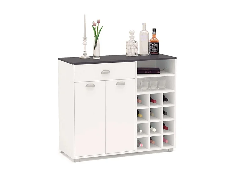 Asfeld Buffet Cocina 2 Puertas 1 Cajón Blanco 90x103x40 cm