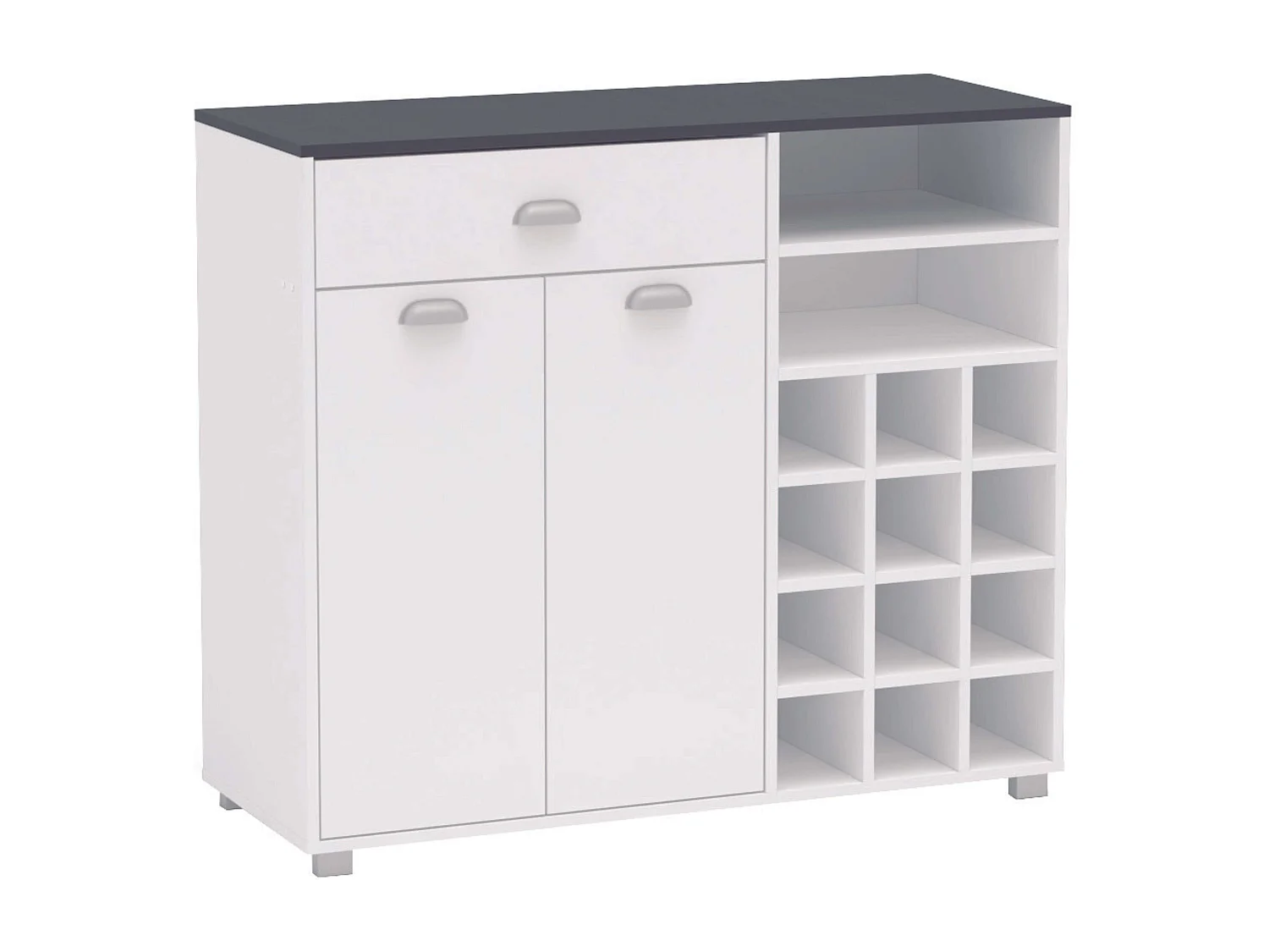 Asfeld Buffet Cocina 2 Puertas 1 Cajón Blanco 90x103x40 cm