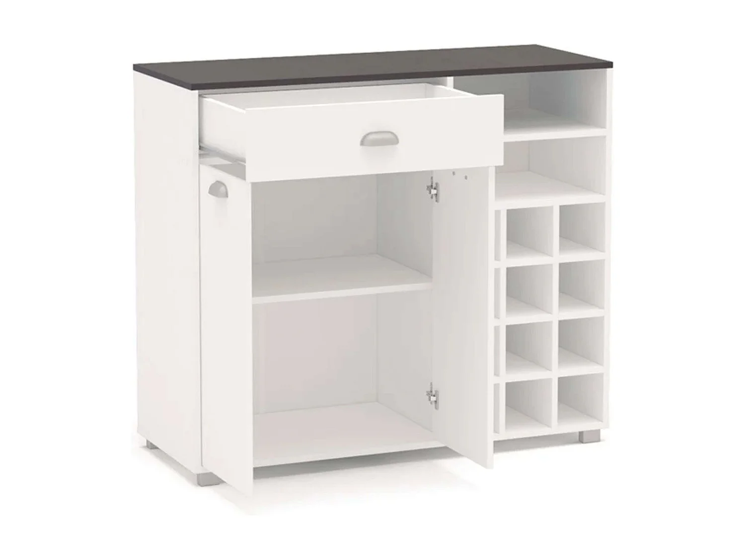 Asfeld Buffet Cocina 2 Puertas 1 Cajón Blanco 90x103x40 cm