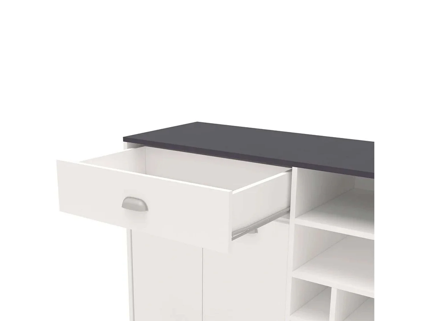 Asfeld Buffet Cocina 2 Puertas 1 Cajón Blanco 90x103x40 cm