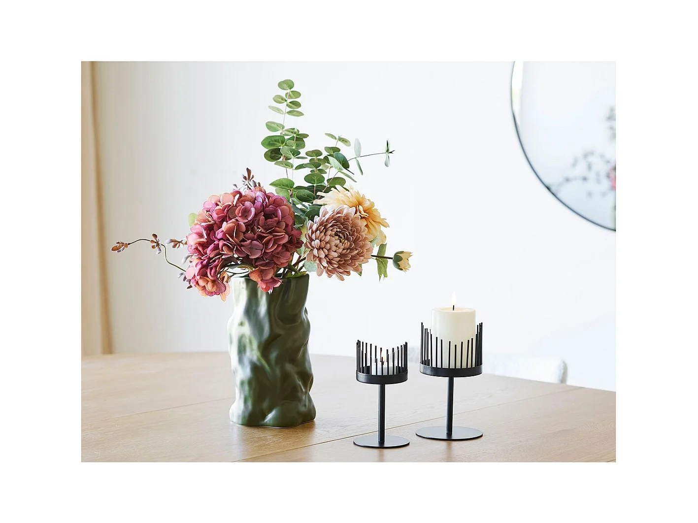 Vase Décoratif HN6, Vert, 15x15x25,5 cm, Seven Design