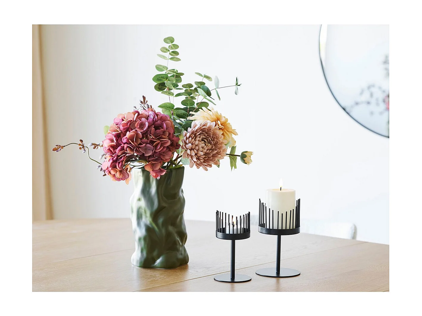 Wazon Dekoracyjny HN6, Zielony, 15x15x25,5 cm, Seven Design