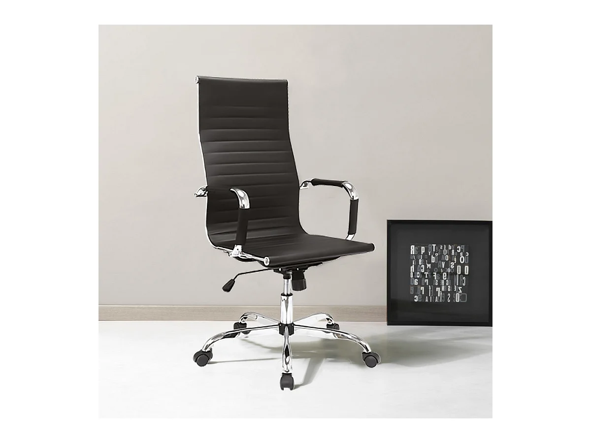 Chaise de Bureau Helsinky, Noir, 54,5x62x116 cm, Seven Design