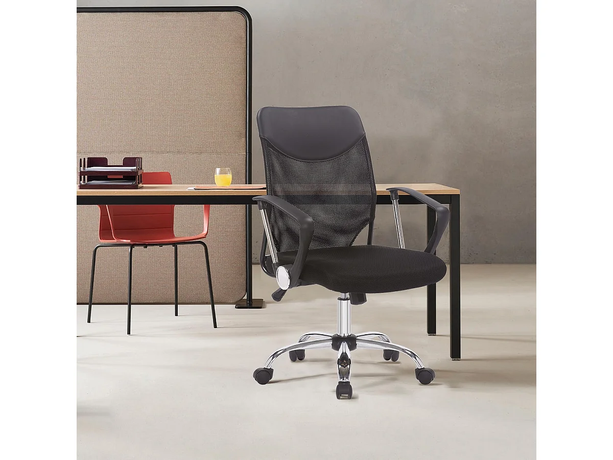 Krzesło do Biurka New Port, Czarny, 62x59x104,5 cm, Seven Design