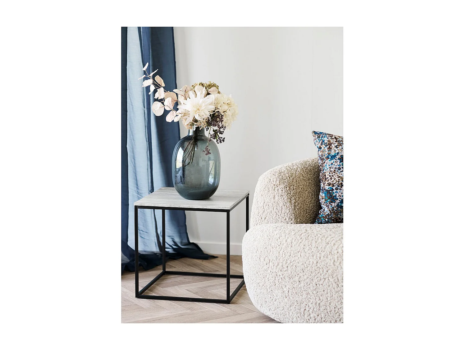 Wazon Dekoracyjny HN5, Niebieski, 23x23x35 cm, Seven Design